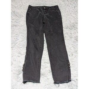 Earl‎ Jeans Womens Size 10 Skinny Ankle Black Stretch Jean Cut Off Cuff 30x28